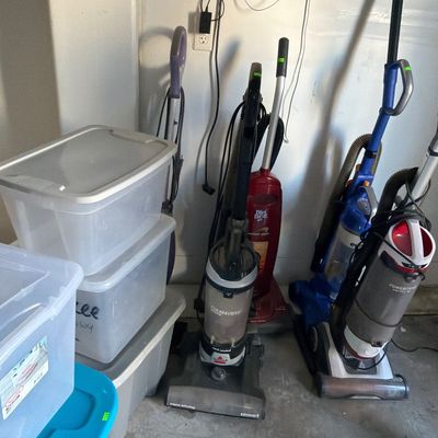 Sale Photo Thumbnail #153: Mops and brooms, vacuums, totes