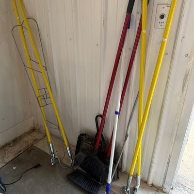 Sale Photo Thumbnail #152: Mops and brooms, vacuums, totes