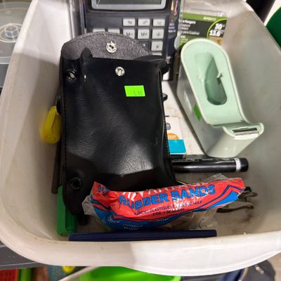 Sale Photo Thumbnail #45: Baskets, fiskars  cutting board, paper, and supplies.
Shelves not included.