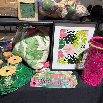 Sale Photo Thumbnail #51: Frames, tropical decor, signs, ribbons, and more.
Beads hot glue gun.and crafts