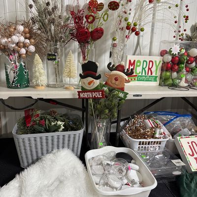 Sale Photo Thumbnail #5: Floral Christmas Picks, Signs, Christmas Crafts Wreath and more.