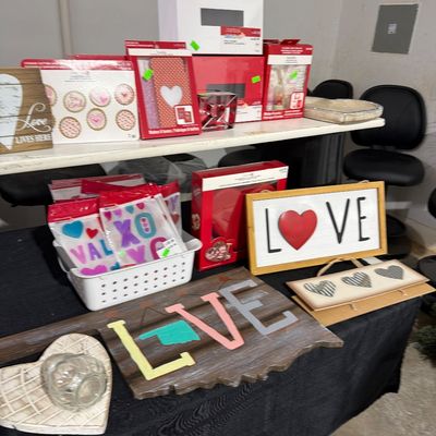 Sale Photo Thumbnail #70: Frames, signs, Valentines and more.