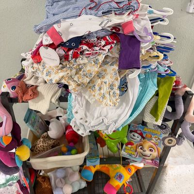 Sale Photo Thumbnail #101: Toys and new Children’s clothing 

shelf and bin it included