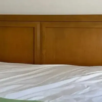 MCM-Style Wood Queen Bed Frame