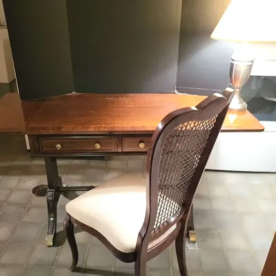 Antique Small Desk, Chair & Lamp