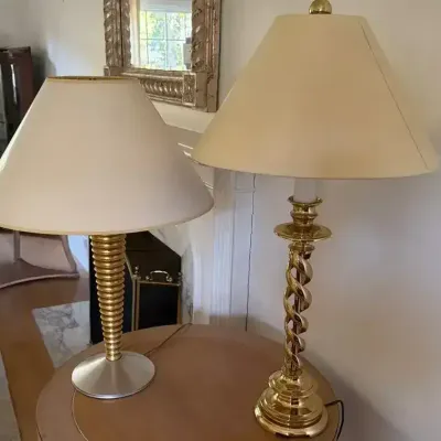 2 Vintage Brass Lamps