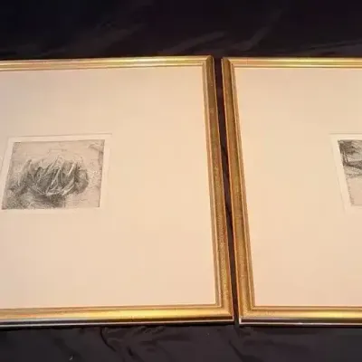 Framed Trevor Southey Signed & Numbered Intaglio Prints “Shirt” & “Bridge”