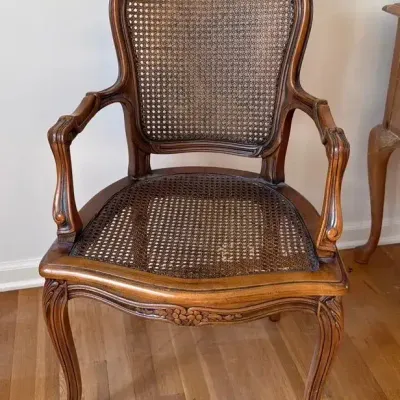Antique Wooden Cane Back Chair