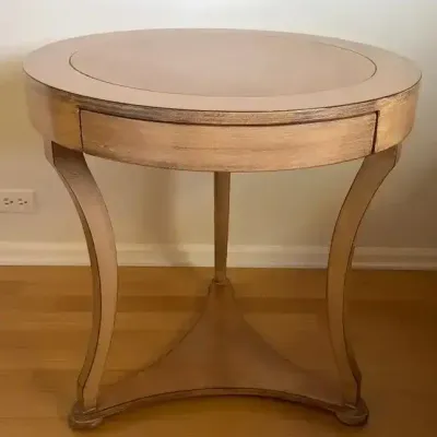 Pair Of Round Side Tables W/Drawer