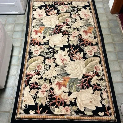 Palace Size Needlepoint Floral Rug 