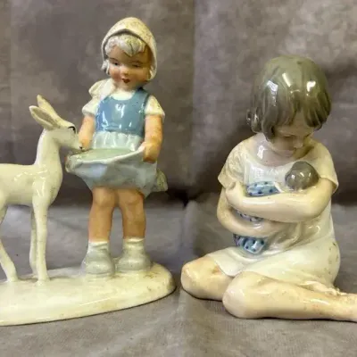 Vintage Handmade European Porcelain Children Figurines 
