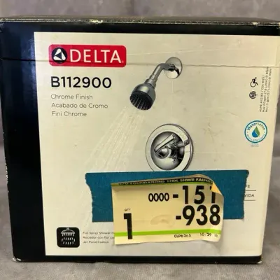 New Delta B112900 Chrome Finished Shower Head & Faucet 