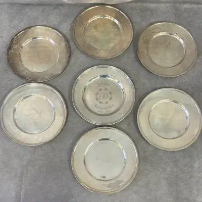 Sterling Silver Collectible Plates 7-Count 