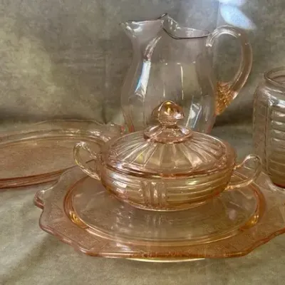 Vintage Pink Depression Glassware 