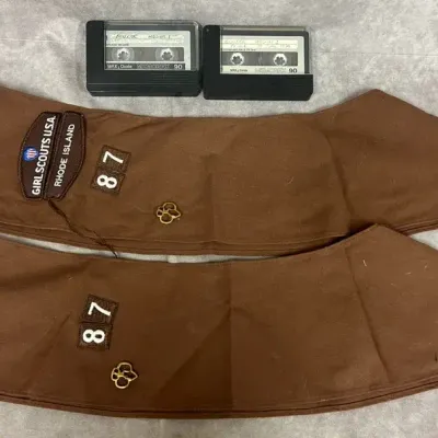 Rhode Island Girl Scouts Sashes & Vintage Cassette Tapes 