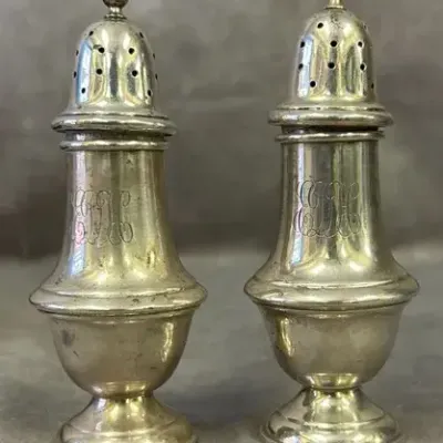 Vintage Sterling Silver Salt & Pepper Shakers 