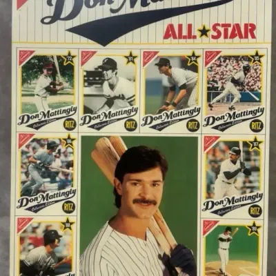 Vintage 1989 Topps/Nabisco Don Mattingly All-Star Uncut Card Sheet