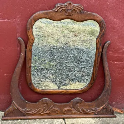 Vintage Large Wooden Mirror 