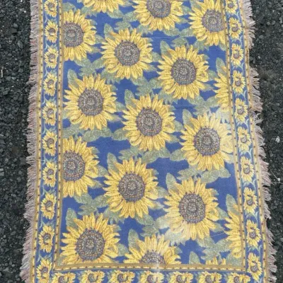 Woven Sunflower Tapestry Blanket 