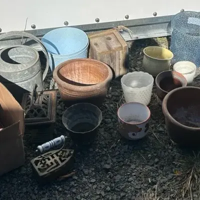 Assorted Planters & Outdoor Items 
