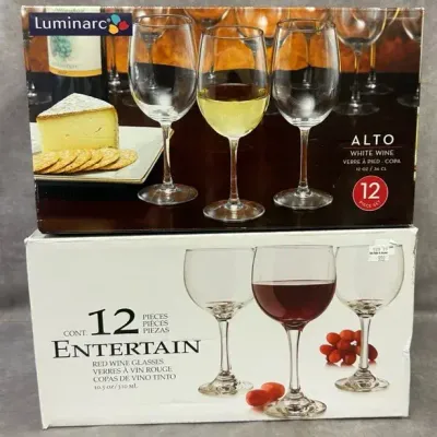 2 Incomplete Sets of Wine Glasses. 