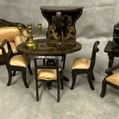 Vintage Handmade Wooden Dollhouse Furniture 
