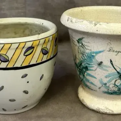 Pair of Two Ceramic Outdoor Planters 