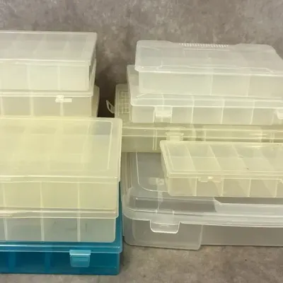 Assorted Clear Plastic Organizer Container