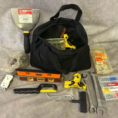 Mystery Lot of Tool Bag Filled with Assorted Tools & Parts 