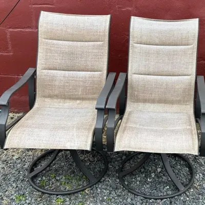 Swivel Patio Chair Pair 