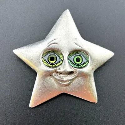 Silver Tone Star Brooch
