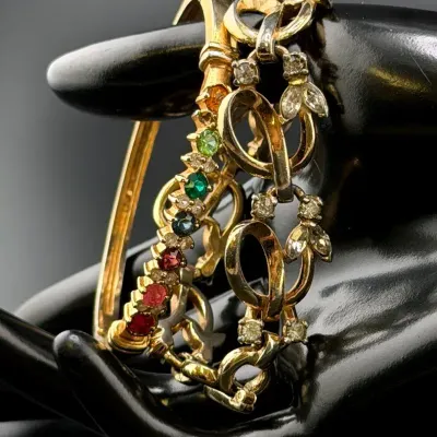 Vintage set of Gold Tone Bracelets 