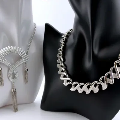 Monet & Sarah Coventry Silver Tone Necklaces