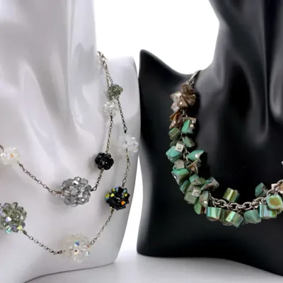 2 Silver Tone Statement Necklaces Including Kenneth Cole