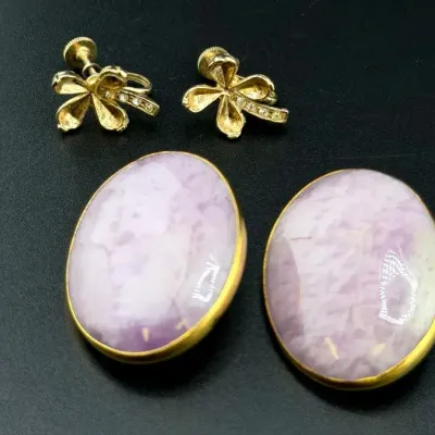 Vintage Gold Tone Earrings Set 