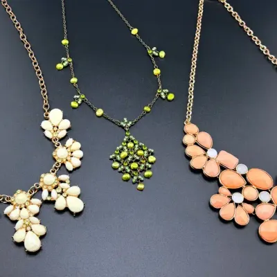 Assortment of Gold Tone Statement Necklaces 