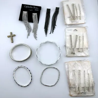 Assorted Rhinestone Jewelry And Accessories
