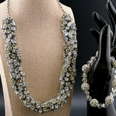 Vintage Silver Tone Crystal Collection 