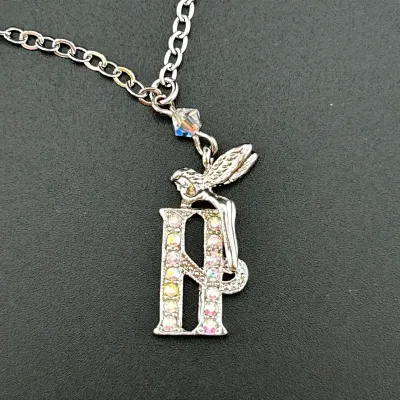 Kirks Folly Silver Tone Fairy Initial Necklace 