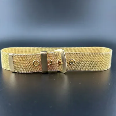 Gold Tone Mesh Belt Choker