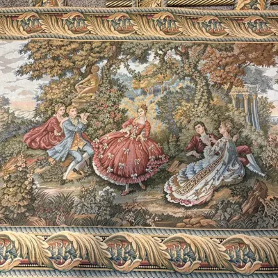 Two Wall Tapestries, One Display Rod