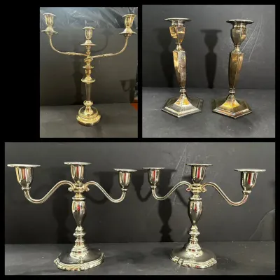 Silver Plate Candlesticks & Candelabras