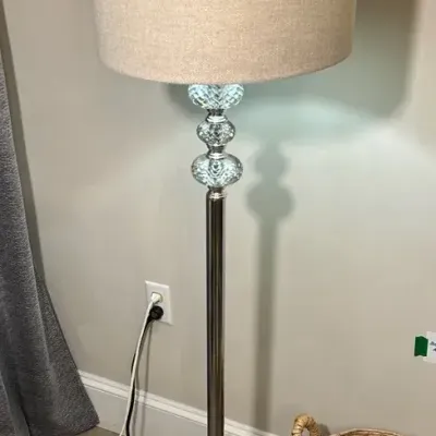Silver Floor Lamp with Shade 