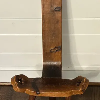 Antique Tripod Wooden Birthing Chair
