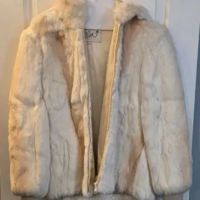 Rabbit Fur Vintage Hooded Jacket