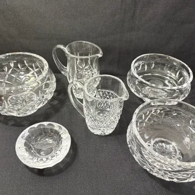 Group of Waterford Crystal Bowls, Ashtray & Creamers