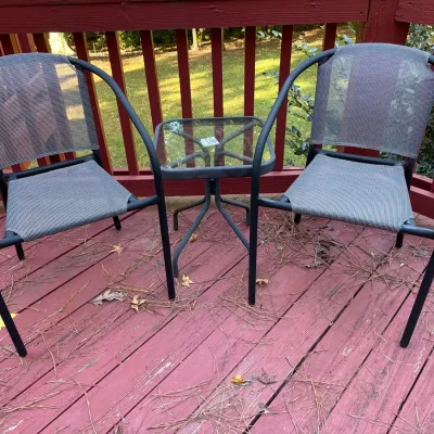 2 Patio Chairs & Small Accent Table