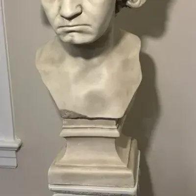 Bust Statue of Ludwig van Beethoven on Pedestal