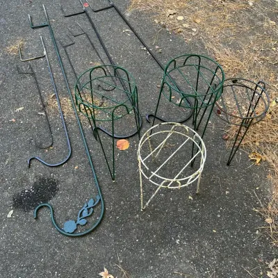 Shepherd Hook and Plant Stand Lot #2