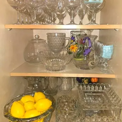 Vintage Fostoria Stemware, Glass Pitchers, & Other Serveware 